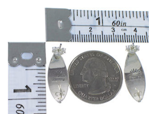 Turquoise Multicolor Inlay Sterling Silver Post Earrings RS32355